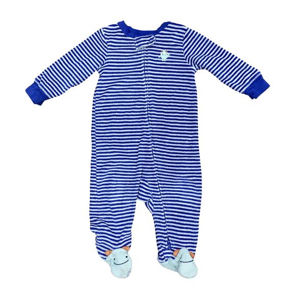Set of 3 Terry Footed Pajamas Bodysuits by CARTER'S 3-6M - Picture 4 of 13